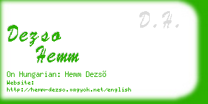 dezso hemm business card