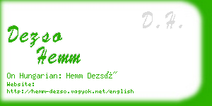 dezso hemm business card